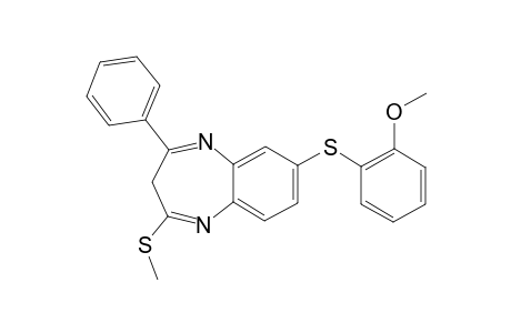 2-METHYLTHIO-3H-4-PHENYL-7-(ORTHO-METHOXYPHENYLTHIO)-1,5-BENZO-DIAZEPINE