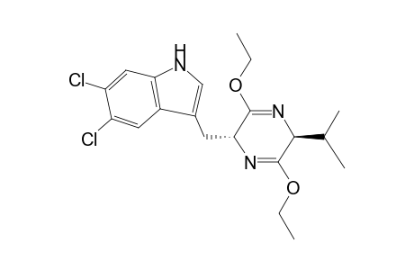 5,6-bis(chloranyl)-3-[[(2R,5S)-3,6-diethoxy-5-propan-2-yl-2,5-dihydropyrazin-2-yl]methyl]-1H-indole