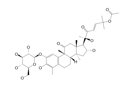 FEVICORDIN-A-GLUCOSIDE;29-NOR-1,2,3,4,5,10-DEHYDRO-2-O-BETA-D-GLUCOPYRANOSYL-25-ACETOXY-3,16-ALPHA,20R-TRIHYDROXY-CUCURBIT-23-EN-11,22-DIONE