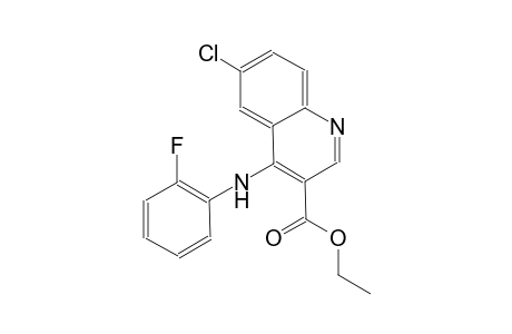 3-quinolinecarboxylic acid, 6-chloro-4-[(2-fluorophenyl)amino]-, ethyl ester