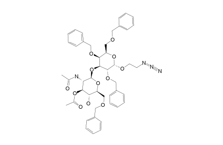 2-AZIDOETHYL-2-ACETAMIDO-3-O-ACETYL-6-O-BENZYL-2-DEOXY-BETA-D-GLUCOPYRANOSYL-(1->3)-2,4,6-TRI-O-BENZYL-ALPHA-D-GALACTOPYRANOSIDE