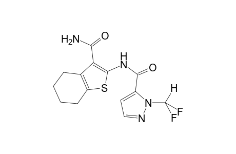 N-(3-aminocarbonyl-4,5,6,7-tetrahydro-1-benzothiophen-2-yl)-2-[bis(fluoranyl)methyl]pyrazole-3-carboxamide