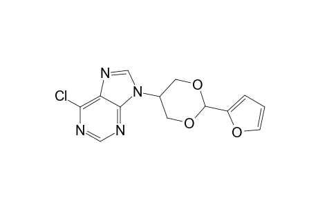 6-Chloranyl-9-[2-(furan-2-yl)-1,3-dioxan-5-yl]purine