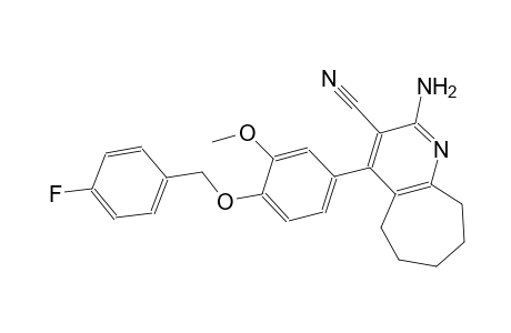2-amino-4-{4-[(4-fluorobenzyl)oxy]-3-methoxyphenyl}-6,7,8,9-tetrahydro-5H-cyclohepta[b]pyridine-3-carbonitrile