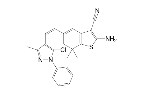 2-Amino-3-cyano-5-(5'-chloro-3'-methyl-1'-N-phenylpyrazol-4'-ylvinyl)-7,7-dimethyl-6,7-dihydrobenzo[b]thiophene