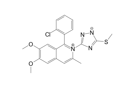 1-(2-chlorophenyl)-6,7-dimethoxy-3-methyl-2-(5-methylsulfanyl-1,2-diaza-4-azanidacyclopenta-2,5-dien-3-yl)isoquinolin-2-ium