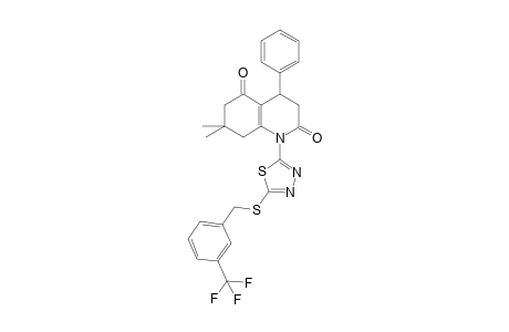 2,5(1H,3H)-Quinolinedione, 4,6,7,8-tetrahydro-7,7-dimethyl-4-phenyl-1-[5-[[[3-(trifluoromethyl)phenyl]methyl]thio]-1,3,4-thiadiazol-2-yl]-