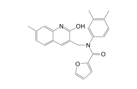 N-(3,4-dimethylphenyl)-N-[(2-hydroxy-7-methyl-3-quinolinyl)methyl]-2-furamide