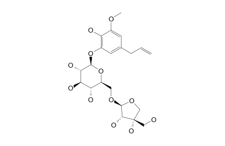 3-METHOXY-5-(2'-PROPENYL)-1,2-BENZENEDIOL-1-YL-BETA-D-APIOFURANOSYL-(1->6)-BETA-D-GLUCOPYRANOSIDE
