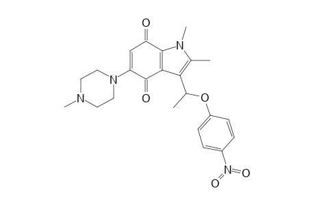 1,2-Dimethyl-5-(4-methylpiperazin-1-yl)-3-[1-(4-nitrophenoxy)ethyl]indole-4,7-dione