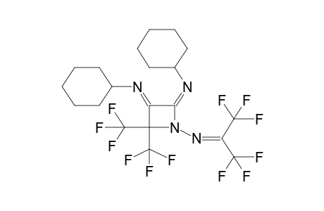 2,3-DICYCLOHEXYLIMINO-1-(3,3,3-TRIFLUORO-2-TRIFLUOROMETHYL-1-AZA-1-PROPENYL)-4,4-BIS(TRIFLUOROMETHYL)AZETIDINE