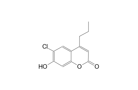 2H-1-benzopyran-2-one, 6-chloro-7-hydroxy-4-propyl-