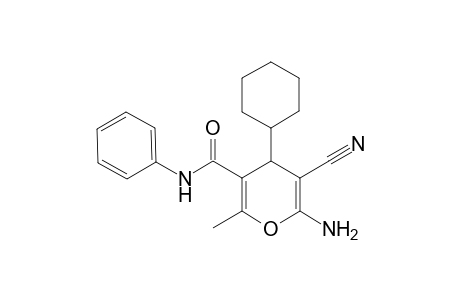 4H-Pyran-3-carboxamide, 6-amino-5-cyano-4-cyclohexyl-2-methyl-N-phenyl-