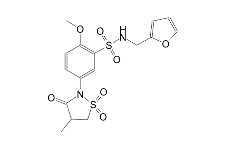 benzenesulfonamide, N-(2-furanylmethyl)-2-methoxy-5-(4-methyl-1,1-dioxido-3-oxo-2-isothiazolidinyl)-
