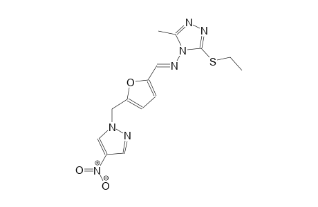 3-(ethylsulfanyl)-5-methyl-N-((E)-{5-[(4-nitro-1H-pyrazol-1-yl)methyl]-2-furyl}methylidene)-4H-1,2,4-triazol-4-amine