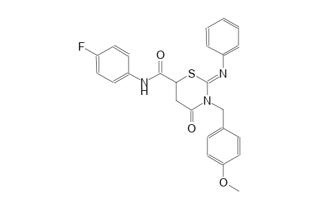 (2Z)-N-(4-fluorophenyl)-3-(4-methoxybenzyl)-4-oxo-2-(phenylimino)tetrahydro-2H-1,3-thiazine-6-carboxamide