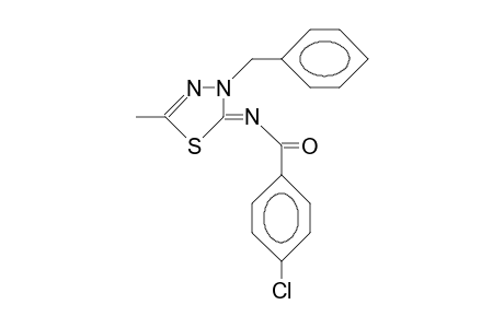 2-(4-Chloro-benzoylimino)-3-benzyl-5-methyl-1,3,4-thiadiazolidine
