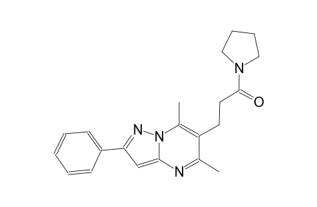 pyrazolo[1,5-a]pyrimidine, 5,7-dimethyl-6-[3-oxo-3-(1-pyrrolidinyl)propyl]-2-phenyl-