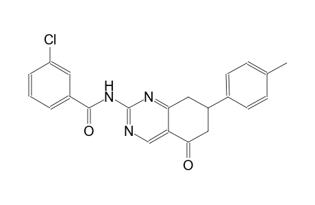 3-chloro-N-[7-(4-methylphenyl)-5-oxo-5,6,7,8-tetrahydro-2-quinazolinyl]benzamide