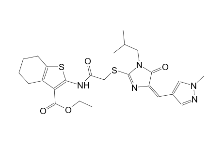 ethyl 2-{[({(4E)-1-isobutyl-4-[(1-methyl-1H-pyrazol-4-yl)methylene]-5-oxo-4,5-dihydro-1H-imidazol-2-yl}sulfanyl)acetyl]amino}-4,5,6,7-tetrahydro-1-benzothiophene-3-carboxylate