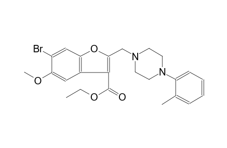 6-Bromo-5-methoxy-2-[[4-(2-methylphenyl)-1-piperazinyl]methyl]-3-benzofurancarboxylic acid ethyl ester
