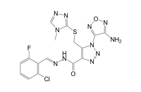 1-(4-amino-1,2,5-oxadiazol-3-yl)-N'-[(E)-(2-chloro-6-fluorophenyl)methylidene]-5-{[(4-methyl-4H-1,2,4-triazol-3-yl)sulfanyl]methyl}-1H-1,2,3-triazole-4-carbohydrazide