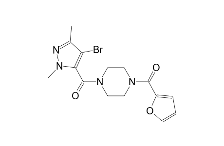 1-[(4-bromo-1,3-dimethyl-1H-pyrazol-5-yl)carbonyl]-4-(2-furoyl)piperazine