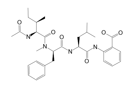 2-[[(2S)-2-[[(2R)-2-[[(2S,3R)-2-acetamido-3-methylpentanoyl]-methylamino]-3-phenylpropanoyl]amino]-4-methylpentanoyl]amino]benzoic acid