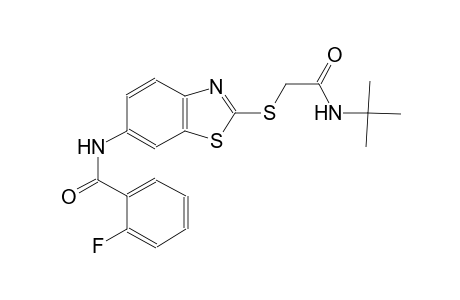 N-(2-{[2-(tert-butylamino)-2-oxoethyl]sulfanyl}-1,3-benzothiazol-6-yl)-2-fluorobenzamide