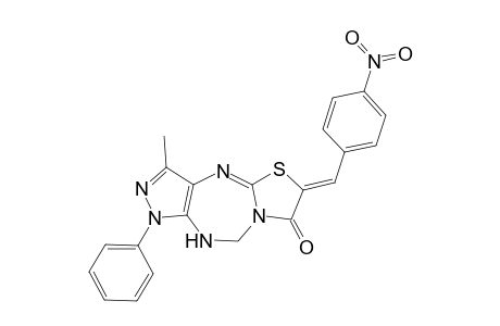 (Z)-9-Methyl-2-(4-nitrobenzylidene)-7-phenyl-5,6-dihydropyrazolo[3,4-f]thiazolo[2,3-b][1,3,5]triazepin-3-one