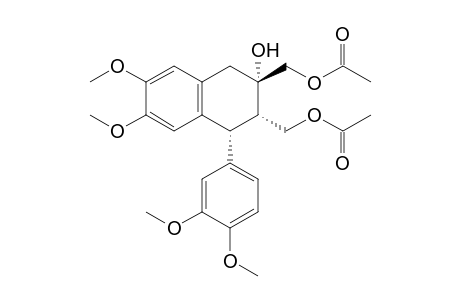 3-Hydroxy-2,3-bis(acetoxymethyl)-6,7-dimethoxy-1-(3,4-dimethoxyphenyl)-1,2,3,4-tetrahydronaphthalene