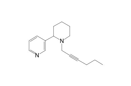 (2S)-1-(2-hexynyl)-2-(3-pyridinyl)piperidine