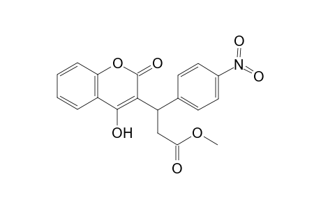 2H-1-benzopyran-3-propanoic acid, 4-hydroxy-.beta.-(4-nitrophenyl)-2-oxo-, methyl ester