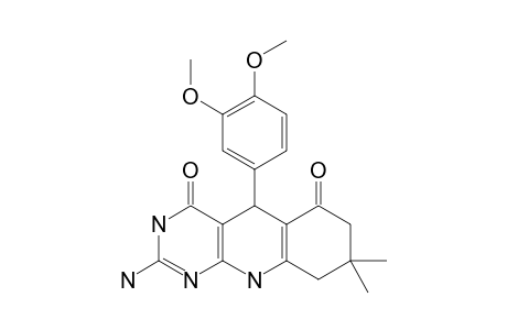 5-(3,4-DIMETHOXYPHENYL)-8,8-DIMETHYL-5,6,7,8,9,10-HEXAHYDRO-2-AMINOPYRIMIDO-[4,5-B]-QUINOLINE-4,6-DIONE