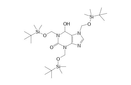 6-Hydroxy-1,3,6,7-tetrahydro-1,3,7-tris[(tert-butyldimethylsilyloxy)methyl]-2H-purin-2-one
