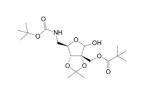 5-(tert-Butoxycarbonyl)amino-5-deoxy-2,3-O-isopropylidene-2-C-pivaloyloxymethyl-D-ribofuranose