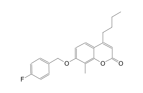 2H-1-benzopyran-2-one, 4-butyl-7-[(4-fluorophenyl)methoxy]-8-methyl-