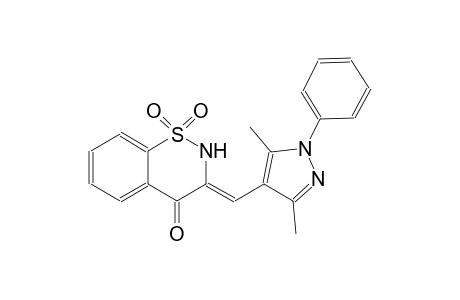 4H-1,2-benzothiazin-4-one, 3-[(3,5-dimethyl-1-phenyl-1H-pyrazol-4-yl)methylene]-2,3-dihydro-, 1,1-dioxide, (3Z)-