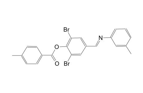 benzoic acid, 4-methyl-, 2,6-dibromo-4-[(E)-[(3-methylphenyl)imino]methyl]phenyl ester