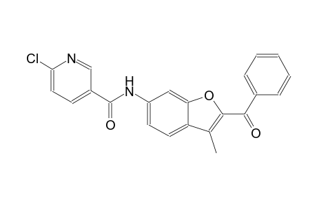 3-pyridinecarboxamide, N-(2-benzoyl-3-methyl-6-benzofuranyl)-6-chloro-