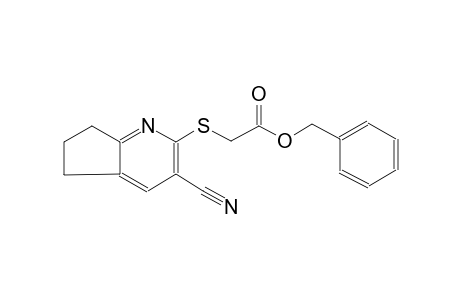 acetic acid, [(3-cyano-6,7-dihydro-5H-cyclopenta[b]pyridin-2-yl)thio]-, phenylmethyl ester