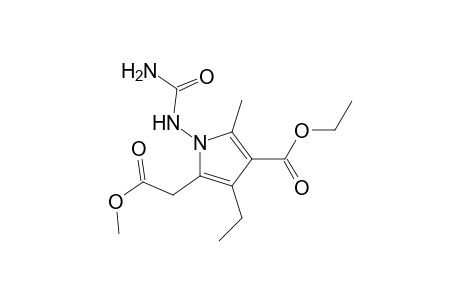 4-Ethyl-5-methoxycarbonylmethyl-2-methyl-1-ureido-1H-pyrrole-3-carboxylic acid ethyl ester