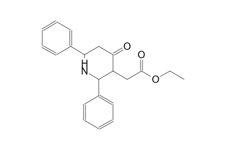 3-Pyridineacetic acid, hexahydro-4-oxo-2,6-diphenyl-, ethyl ester