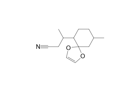 3-(9-Methyl-1,4-dioxaspiro[4.5]dec-2-en-6-yl)butanenitrile