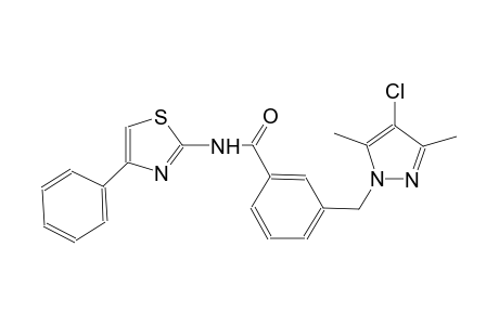 3-[(4-chloro-3,5-dimethyl-1H-pyrazol-1-yl)methyl]-N-(4-phenyl-1,3-thiazol-2-yl)benzamide