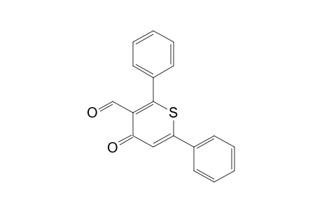 4H-thiopyran-3-carboxaldehyde, 4-oxo-2,6-diphenyl-