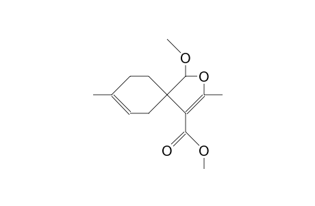 2-Carbomethoxy-3,8-dimethyl-5a-methoxy-4-oxa-spiro(4.5)deca-2,7-diene