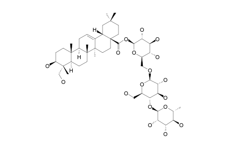 PULSATILOSIDE-C;HEDERAGENIN-28-O-ALPHA-L-RHAMNOPYRANOSYL-(1->4)-BETA-D-GLUCOPYRANOSYL-(1->6)-BETA-D-GLUCOPYRANOSIDE