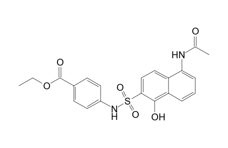 Benzoic acid, 4-[[[5-(acetylamino)-1-hydroxy-2-naphthalenyl]sulfonyl]amino]-, ethyl ester