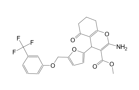 methyl 2-amino-5-oxo-4-(5-{[3-(trifluoromethyl)phenoxy]methyl}-2-furyl)-5,6,7,8-tetrahydro-4H-chromene-3-carboxylate